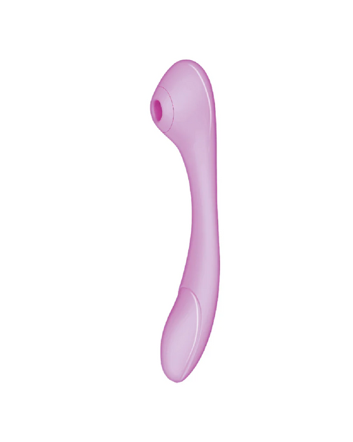 A Nasstoys Blaze Air Pulsation and G-Spot Bendable Double Ended Vibrator - Purple with a small, rounded head on one end, resembling a personal massage tool or specialty product. The double-ended vibrator design features smooth contours and an ergonomic handle for easy grip against a white background.