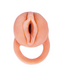 A soft, flesh-toned silicone ring with an opening resembling human anatomy, often used for educational or therapeutic purposes, resembles the design of "The Great Extender 2 in 1 8 Inch Penis Extender and Stroker - Vanilla" by Nasstoys. It is displayed on a white background.