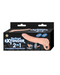 A black box labeled "The Great Extender 2 in 1 8 Inch Penis Extender and Stroker - Vanilla" from Nasstoys. The front showcases an image of a flesh-colored penis extension and realistic pocket pussy stroker. It highlights features like "Adds Length & Girth" and "Realistic Flesh." The product is described as being 8 inches long.