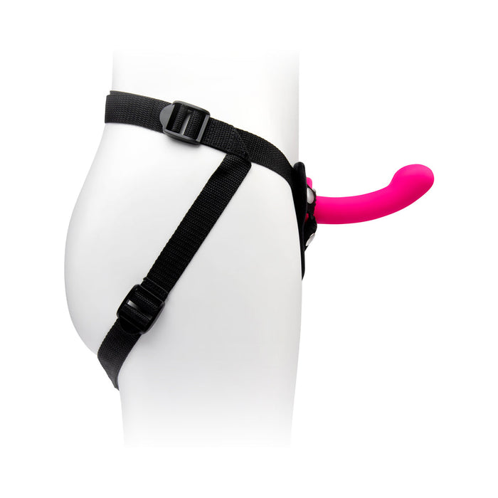 Pop Strap on Dildo & Harness Set in Pink Silicone - 5 inches