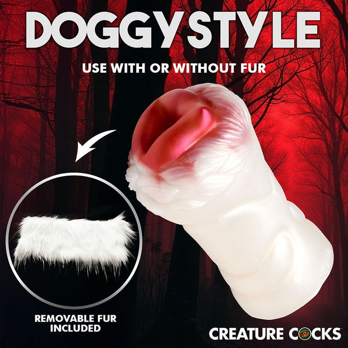 Snow She-Wolf Silicone Werewolf Masturbator by Creature Cocks