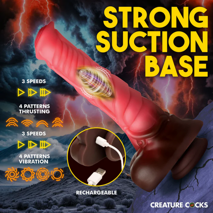 Deluxe Centaur 10 inch Vibrating & Thrusting  Silicone Fantasy Horse Dildo