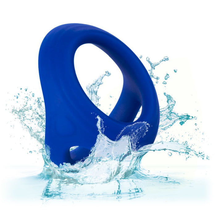 Admiral Blue Stretchy Silicone Cock and Ball Ring