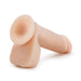 The Au Naturel 8 Inch Dual Density Suction Cup Dildo with Balls by Blush is a realistic-looking silicone prosthetic in the shape of a male genitalia, designed for gender-affirming purposes or adult use. This light skin-toned vanilla dildo features detailed elements like the glans and shaft, ensuring authenticity.