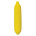 The Banana Emojibator Ultra Discreet First Time Bullet Vibrator by Dame Products is a small, yellow, banana-shaped object with a smooth silicone surface and a power button in the middle. Its design is simple and modern, resembling a ripe banana in both color and shape. This waterproof toy also features 10 vibration patterns for versatile use.