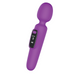 The Bang! First Time Wand Vibrator with Digital Display - Purple by XR Brands is a silicone wand vibrator with a rounded head and a sleek black control panel. It features a power button and a digital screen that displays "Mode 3.