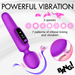 An image displays the Bang! First Time Wand Vibrator with Digital Display - Purple by XR Brands, highlighting its "powerful vibration" feature. The purple silicone wand vibrator offers 3 speeds and 7 patterns of clitoral licking and vibration. Icons depict different speeds, and an inset shows close-up details of the digital screen. Text: "BANG! Rechargeable.