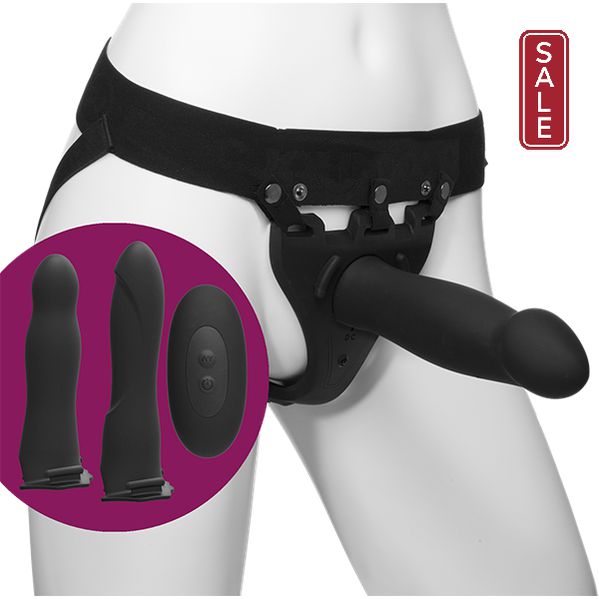 Body Extensions Be Naughty Vibrating 4 Piece Strap On Set by Doc Johnson