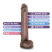 The Big Daddy 14 Inch Dual Density Suction Cup Dildo - Chocolate by Blush features a soft outer layer, firm inner core, flexible shaft, is lab certified and body safe, fragrance and paraffin free, made from latex and phthalate free TPE, harness compatible, with a strong suction cup base.