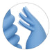 Close-up image of a blue, abstract, hand-like sculpture with smooth, rounded contours. The short and rounded fingers lend the piece a playful, almost whimsical appearance reminiscent of the California Dreaming Santa Cruz Coaster Thrusting G-Spot Rabbit Vibrator by CalExotics. The background is plain white.