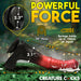 A graphic promoting a fictional creature-themed product with labeled dimensions: a suction cup base (2.3"), hose (28"), overall length (9.6"), bulbous part (2.1"), tapered end (1.2"), and syringe capacity (up to 100ml). The text reads "Powerful Force" and "Centaur Explosion Squirting 9.5 inch Silicone Fantasy Horse Dildo by XR Brands.