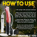 Instructional graphic titled "How to Use" with steps on using a syringe with personal lubricant. Instructions include filling the syringe, wiping excess lubricant, inserting tubing, and filling the tubing until ready. The Centaur Explosion Squirting 9.5 inch Silicone Fantasy Horse Dildo by XR Brands, tubing, and a product with a suction cup base are depicted.