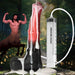 A surreal image showcases a large, colorful Centaur Explosion Squirting 9.5 inch Silicone Fantasy Horse Dildo from XR Brands, accompanied by a syringe labeled "CREATURE COCKS." In the background, a muscular centaur flexes amidst a forest setting with sparkling lights.