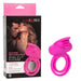 Clit Flicker Pink Silicone Vibrating Cock Ring with Tongues