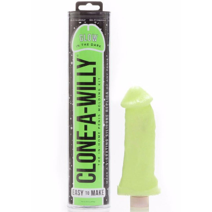 Clone A Willy Vibrating Silicone Penis Casting Kit - Glow In the Dark Green