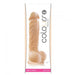 A package of a realistic-looking, flesh-colored silicone dildo branded as "Colours Realistic 7 Inch Silicone Suction Cup Dildo - Vanilla" by NS Novelties. The box shows an image of the realistic silicone dildo, which features a prominent head and veined shaft. The package is primarily white with pink accents.