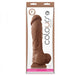 Colours Realistic 8 inch Silicone Dildo - Milk Chocolate