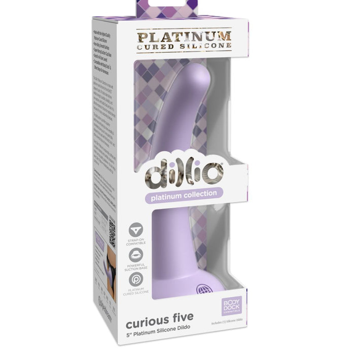 Dillio Platinum Curious Five 5 Inch Dildo - Purple