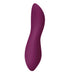 The Dame Dip Beginner's Internal & External Silicone Vibrator by Dame Products is a sleek, plum-colored personal massager crafted from premium silicone. Its smooth and ergonomic design is intended for personal use and features multi-pattern vibration settings. The surface feels soft to the touch, with a button conveniently located near the base.