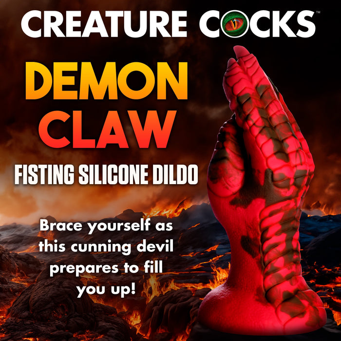 Brace yourself as this cunning devil prepares to fill you up! The Demon Claw Fisting Silicone Dildo by XR Brands, crafted from high-quality silicone, features a suction-cup base for hands-free infernal pleasure.