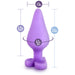 Introducing the Do Me Now Naughty Candy Heart Purple Butt Plug by Blush—a purple, cone-shaped silicone sex toy with a flared base that's perfect for anal beginners. This toy measures 1.5 inches at its widest point, 3.25 inches of insertable length, and has a total height of 3.5 inches with a girth measurement of 4.7 inches.