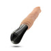 Image of the Dr. Knight Vibrating Thrusting Gyrating Realistic Silicone Dildo - Vanilla by Blush, featuring an ultra-realistic beige, lifelike textured shaft and a black handle. The body-safe toy's handle includes a power button at the base for powerful speeds.