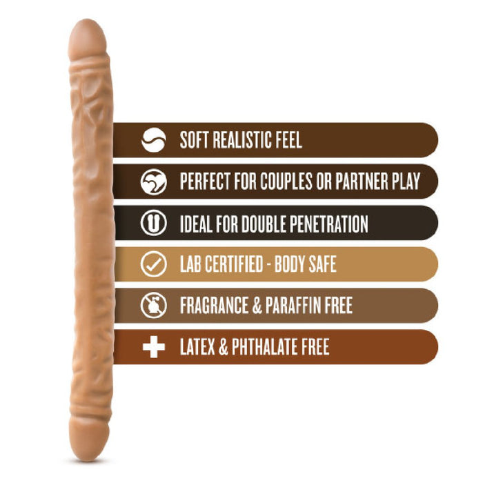 Dr. Skin 18 Inch Double Ended  Dildo - Mocha