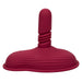 A maroon, wavy-edged silicone object with a round base featuring rippled textures and a cylindrical, ribbed protrusion in the center. The abstract and sculptural design suggests it could be the Dual Rider Remote Control Thrust & Grind Humping Vibrator by CalExotics, an innovative dual motor massager ideal for modern, stylish homes.