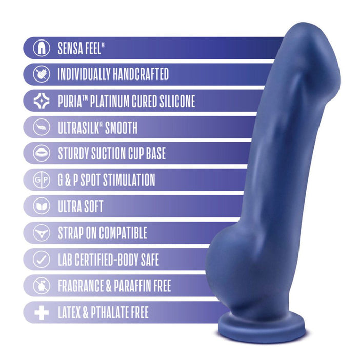 Ergo Silicone Suction Cup 7.5 Inch Dildo - Indigo