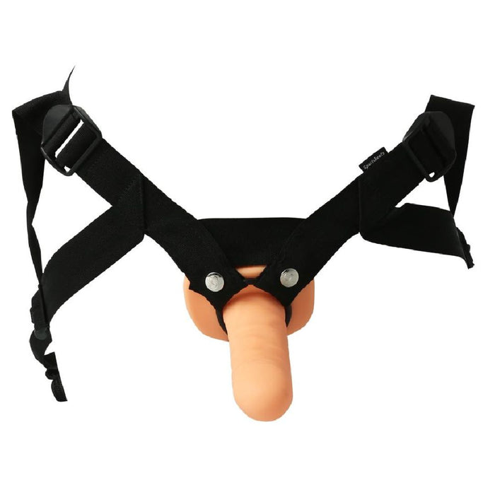 Everlaster Stud 6.5 Inch Hollow Dildo & Strap-on Harness - Vanilla