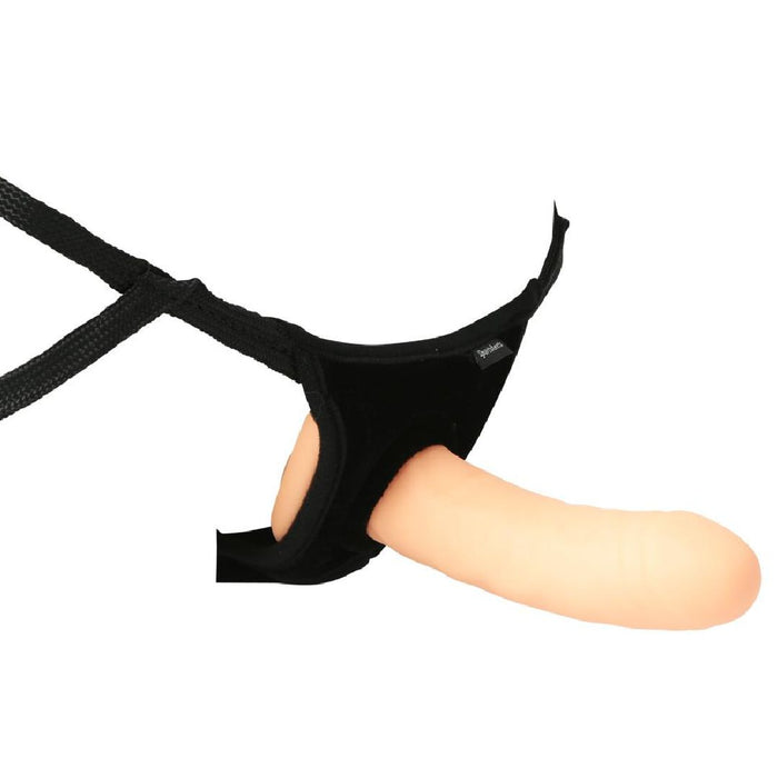 Everlaster Wishbone 6.5" Hollow Dildo & Strap-on Harness - Vanilla