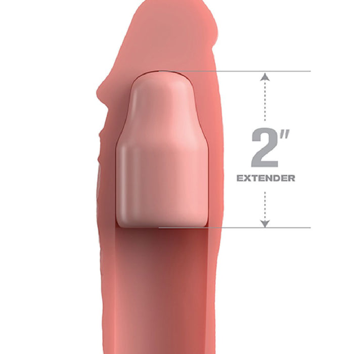 Fantasy 2 Inch Silicone Penis Extension with Ball Strap - Vanilla