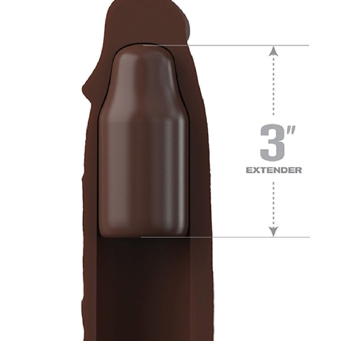 Fantasy 7 Inch Silicone Penis Extension with Ball Strap - Chocolate