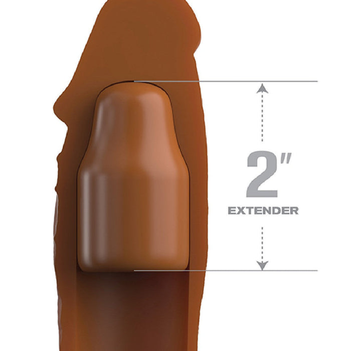 Fantasy 8 Inch Silicone Penis Extension with 2 inch Plug - Caramel