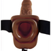 Fetish Fantasy Hollow Strap On Dildo with Balls 7 inches - Chocolate view of the hollow entrance