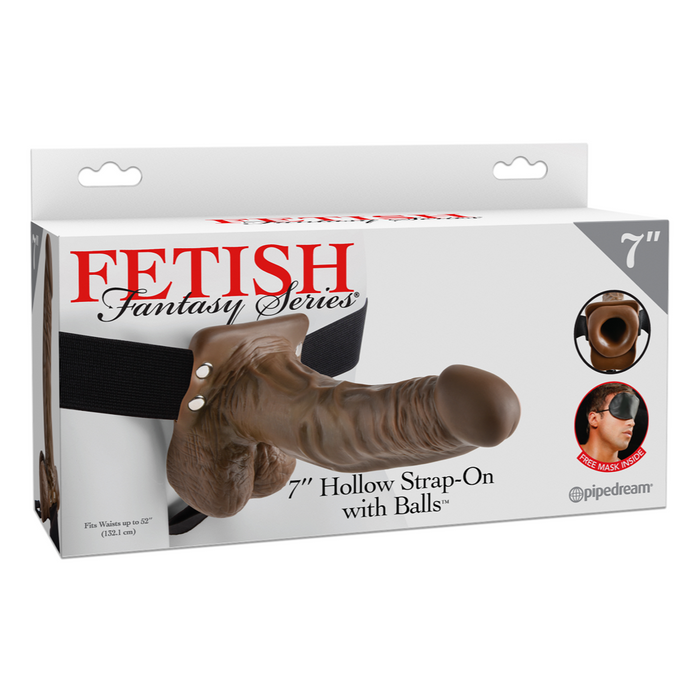 Fetish Fantasy Hollow Strap On Dildo with Balls 7 inches - Chocolate box