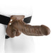 Fetish Fantasy Hollow Strap On Dildo with Balls 7 inches - Chocolate