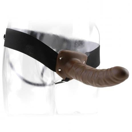 Hollow Strap On Dildo by Fetish Fantasy 8 inches - Brown