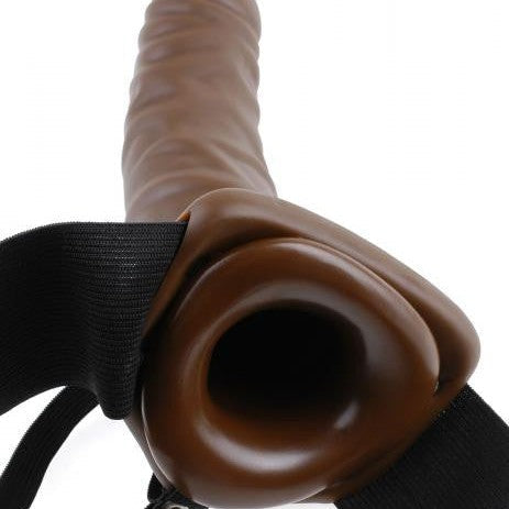 Inside view Hollow Strap On Dildo by Fetish Fantasy 8 inches - Brown