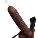 Fetish Fantasy Hollow Squirting Dildo (9 Inch) w/Balls & Strap-on Harness - Chocolate