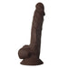 Fleshstixxx 7 Inch Bendable Silicone Dildo with Balls - Chocolate