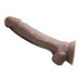 Fleshstixxx 8 Inch Vibrating Silicone Dildo with Balls - Chocolate