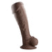 Fleshstixxx 8 Inch Vibrating Silicone Dildo with Balls - Chocolate