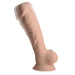 Fleshstixxx 8 Inch Vibrating Silicone Dildo with Balls - Vanilla