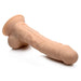 Fleshstixxx 8 Inch Vibrating Silicone Dildo with Balls - Vanilla