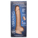 Fleshstixxx 8 Inch Vibrating Silicone Dildo with Balls - Vanilla