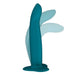 A stylized illustration of a Fun Factory Limba Flex Medium Silicone Dildo - Deep Sea Blue rising, with a curving main column and two smaller offshoots, resembling a fountain. The image has a smooth, gradient texture and a simple design.