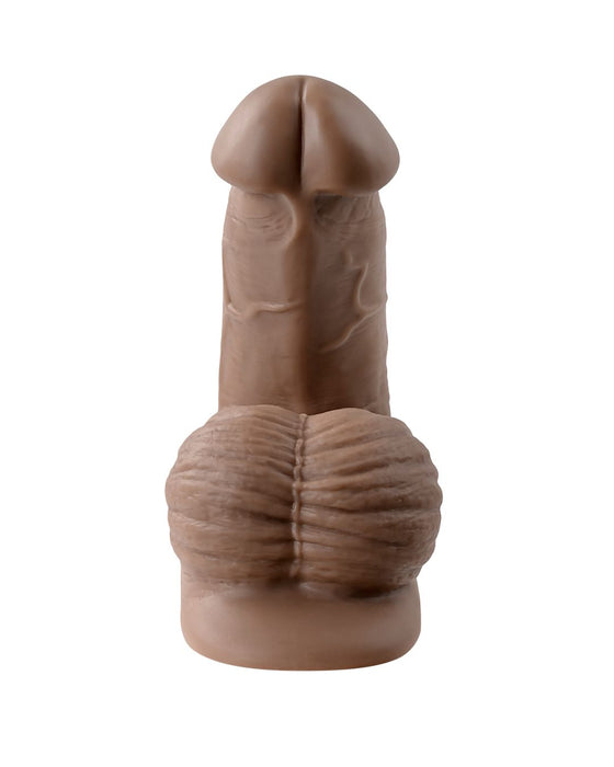 Gender X 4 Inch Ultra Realistic Silicone Packer with Wide Base - Chocolate