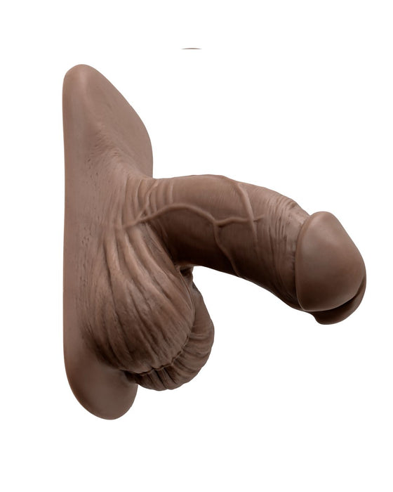 Gender X 4 Inch Ultra Realistic Silicone Packer with Wide Base - Chocolate