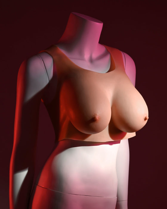 Gender X Wearable Silicone D Cup Breasts - Vanilla